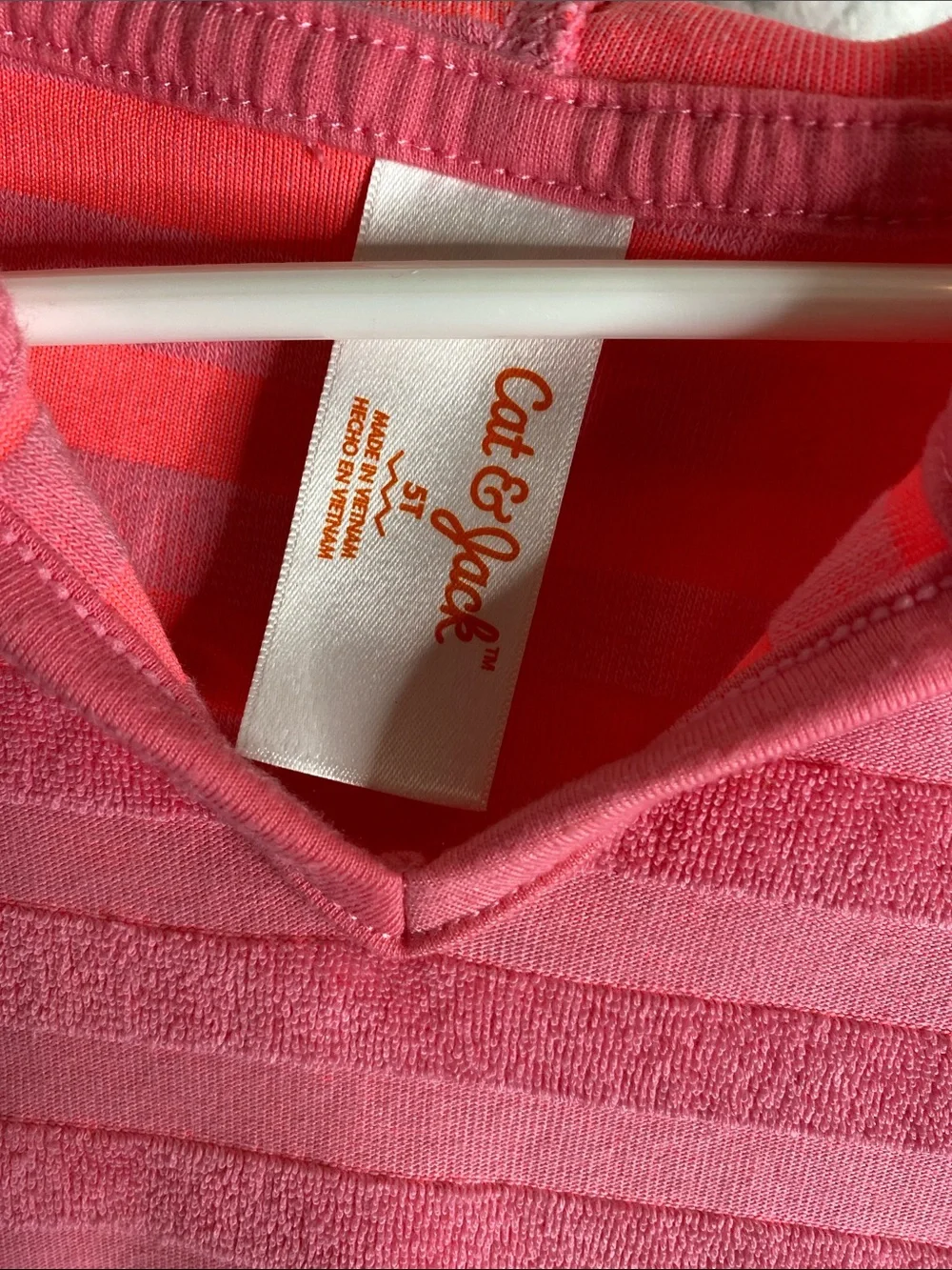Cat & Jack  Girls' Pink Terry Striped Hooded Coverup swimwear